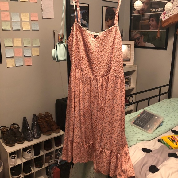 Floral Tile Print Smocked Bodice Challis Dress - Picture 1 of 1